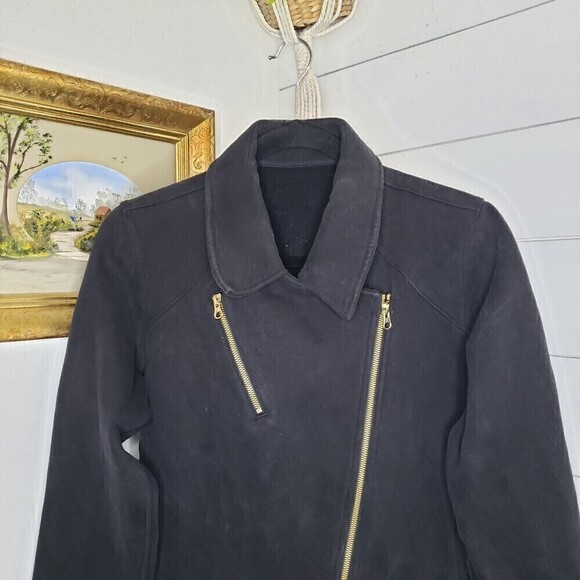 Lululemon Lab Shadow Jacket Moto Black Cotton Fleece Small - Picture 8 of 8